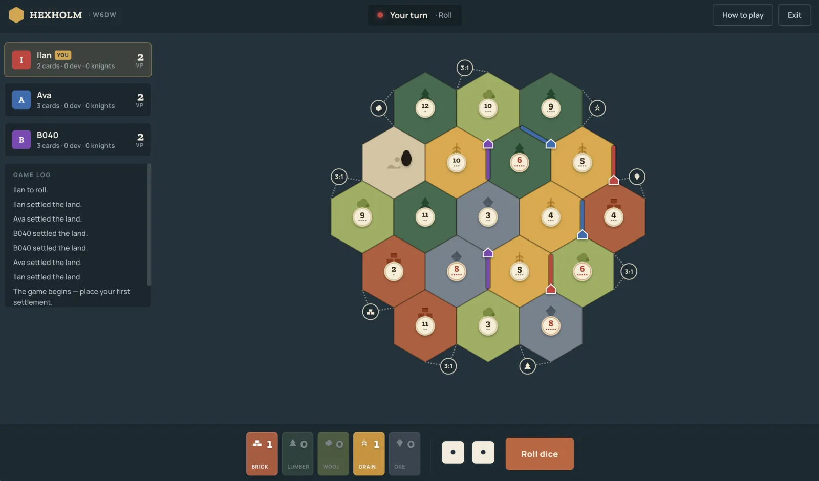 Hexholm board view