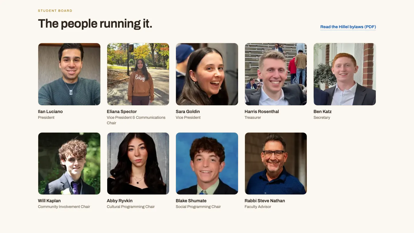 Hillel student board